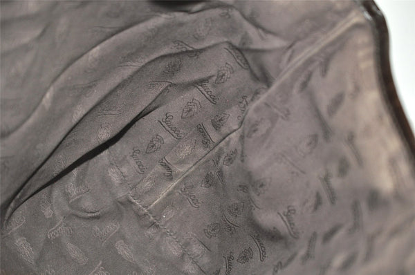 Authentic GUCCI Jolie Web Sherry Line Tote Bag GG Canvas 211971 Brown Junk 9091I