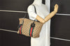 Authentic GUCCI Jolie Web Sherry Line Tote Bag GG Canvas 211971 Brown Junk 9091I