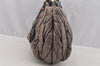 Authentic MIU MIU Matelasse Vintage Leather Hand Tote Bag Purse Gray 9092I