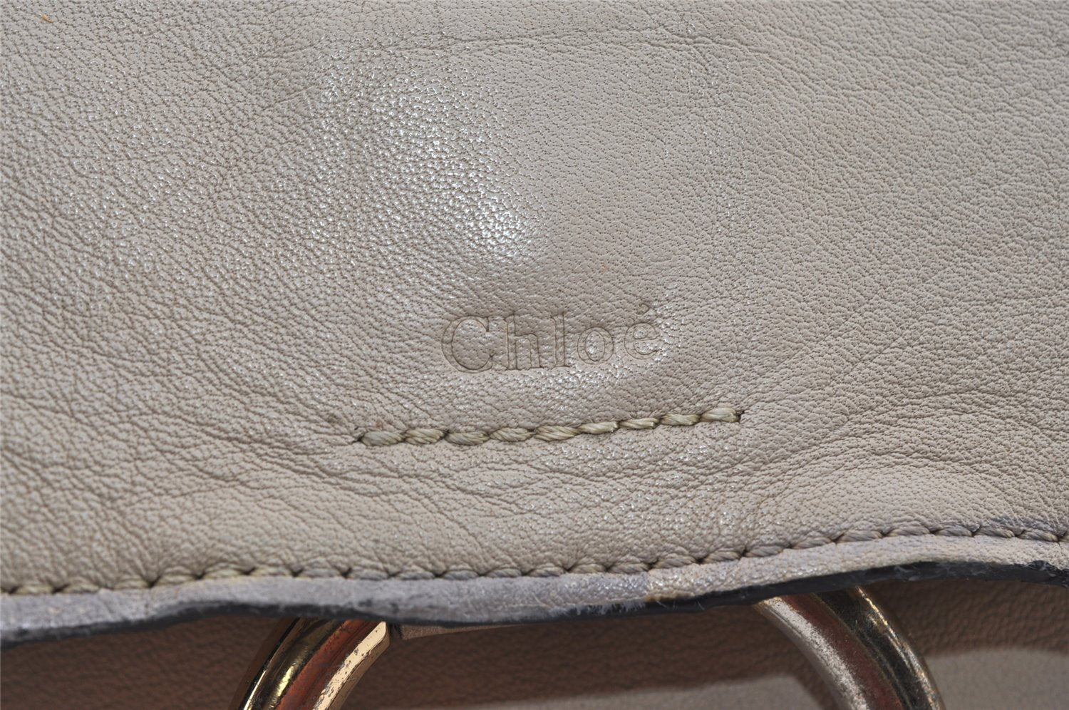 Authentic Chloe Faye Vintage 2Way Shoulder Hand Bag Purse Leather Beige 9093I