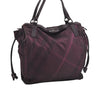 Authentic BURBERRY Check Shoulder Hand Bag Polyester Leather Purple 9094I