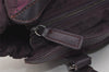 Authentic BURBERRY Check Shoulder Hand Bag Polyester Leather Purple 9094I