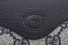 Authentic GUCCI Vintage Clutch Hand Bag Purse GG PVC Leather Navy Blue 9094J