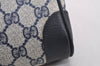 Authentic GUCCI Vintage Clutch Hand Bag Purse GG PVC Leather Navy Blue 9094J