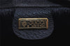 Authentic GUCCI Vintage Clutch Hand Bag Purse GG PVC Leather Navy Blue 9094J