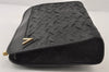 Authentic MARIO VALENTINO V Logo Clutch Hand Bag Purse Leather Black 9095I