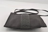 Authentic HERMES Her Line Pochette Shoulder Crossbody Bag Purse Nylon Gray 9097I