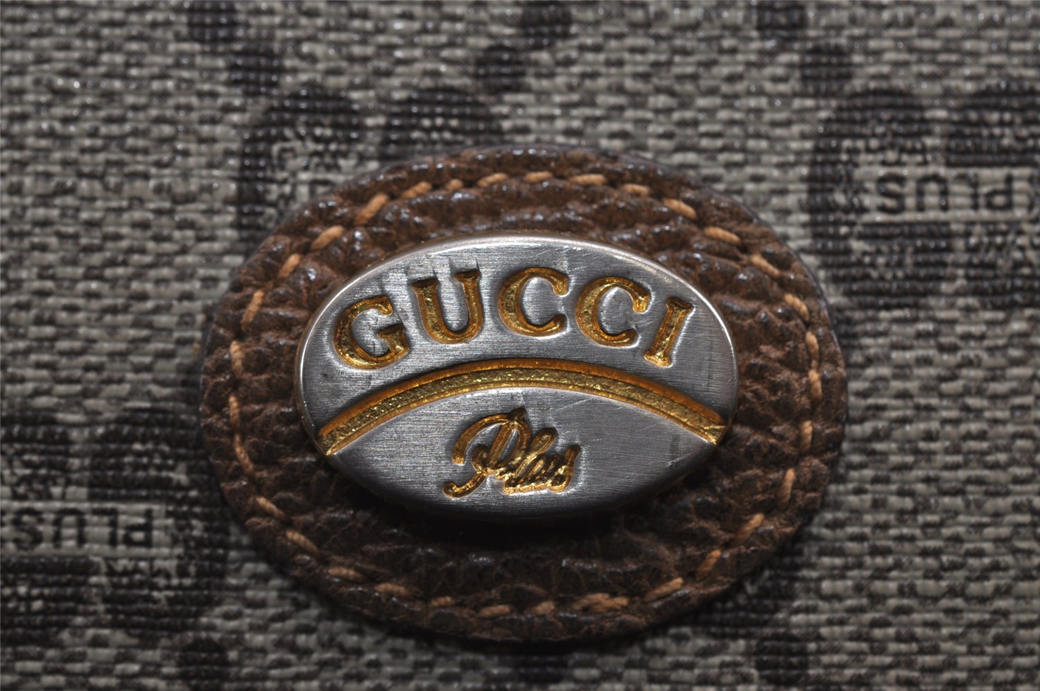 Authentic GUCCI GG Plus Shoulder Cross Body Bag Purse PVC Leather Brown 9097J