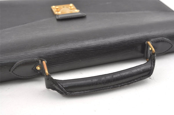 Authentic Louis Vuitton Epi Porte Documents Voyage Briefcase M59162 Black 9098J