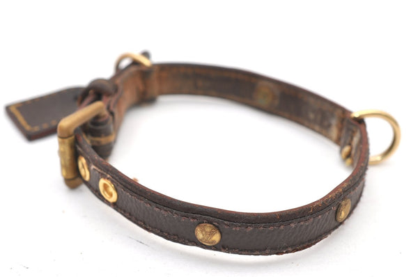 Authentic Louis Vuitton Monogram Collier Baxter PM Dog Collar M58072 LV 9099K