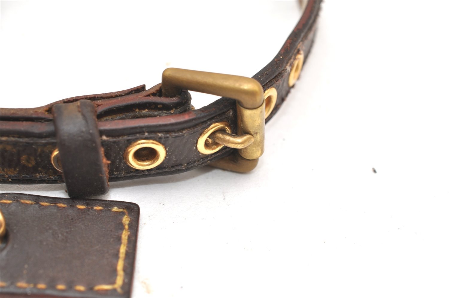 Authentic Louis Vuitton Monogram Collier Baxter PM Dog Collar M58072 LV 9099K