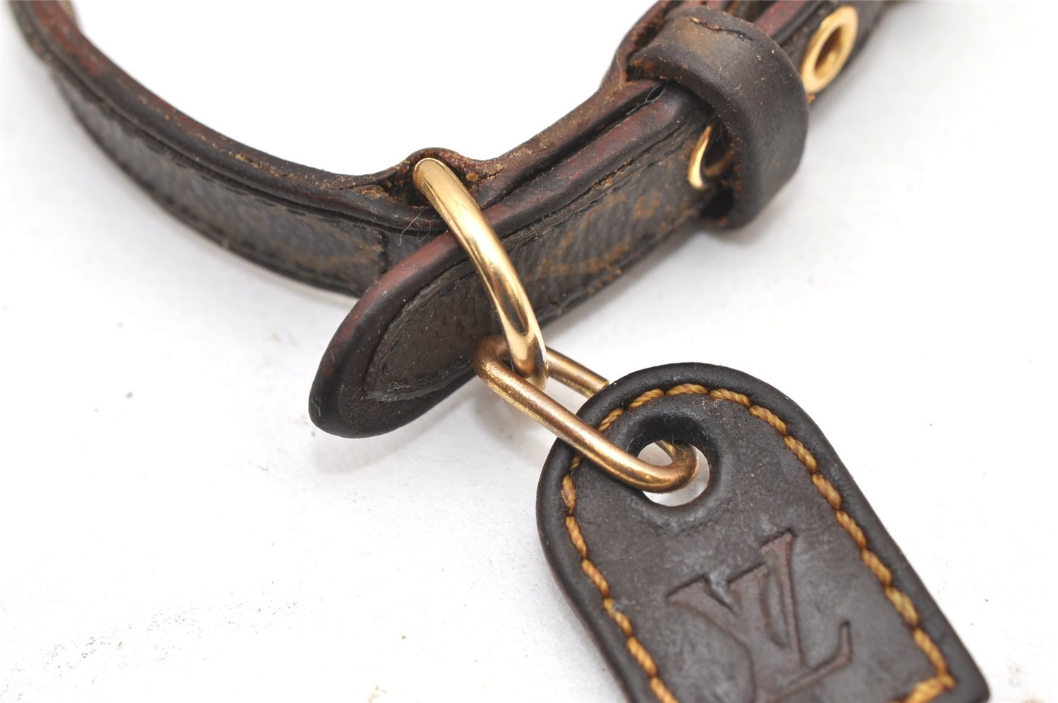 Authentic Louis Vuitton Monogram Collier Baxter PM Dog Collar M58072 LV 9099K