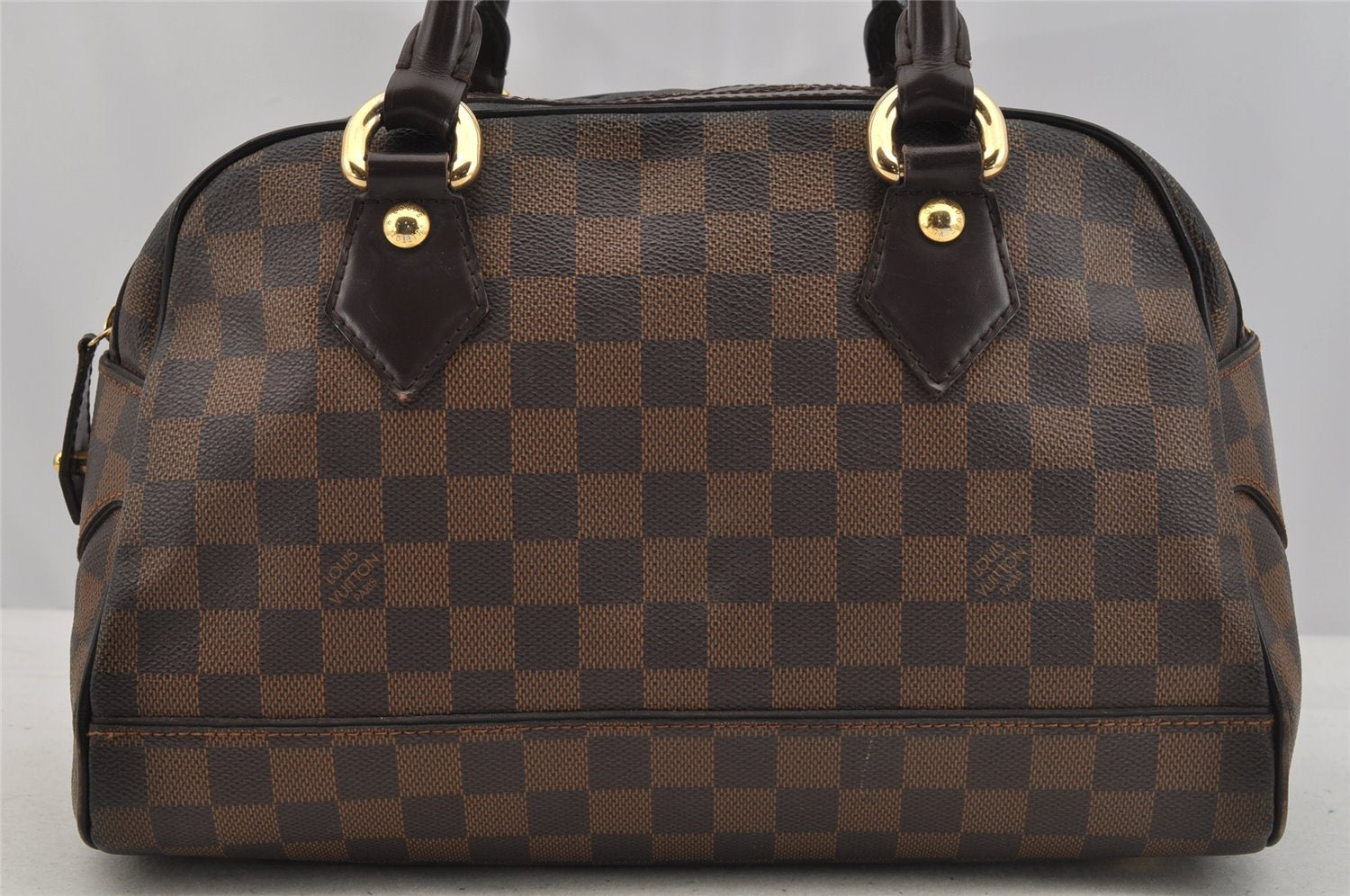 Authentic Louis Vuitton Damier Duomo Hand Boston Bag Purse N60008 LV 9101I