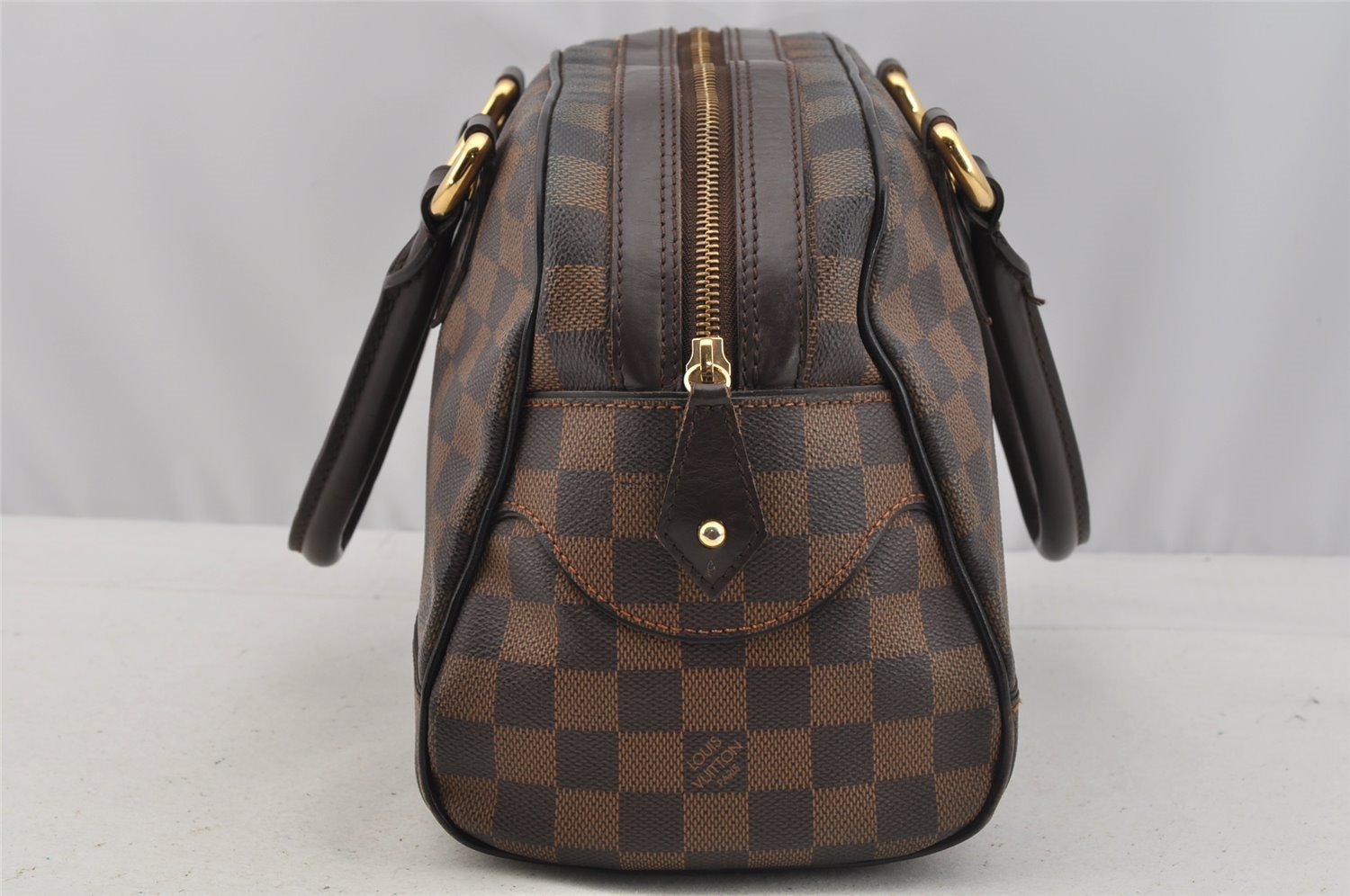 Authentic Louis Vuitton Damier Duomo Hand Boston Bag Purse N60008 LV 9101I