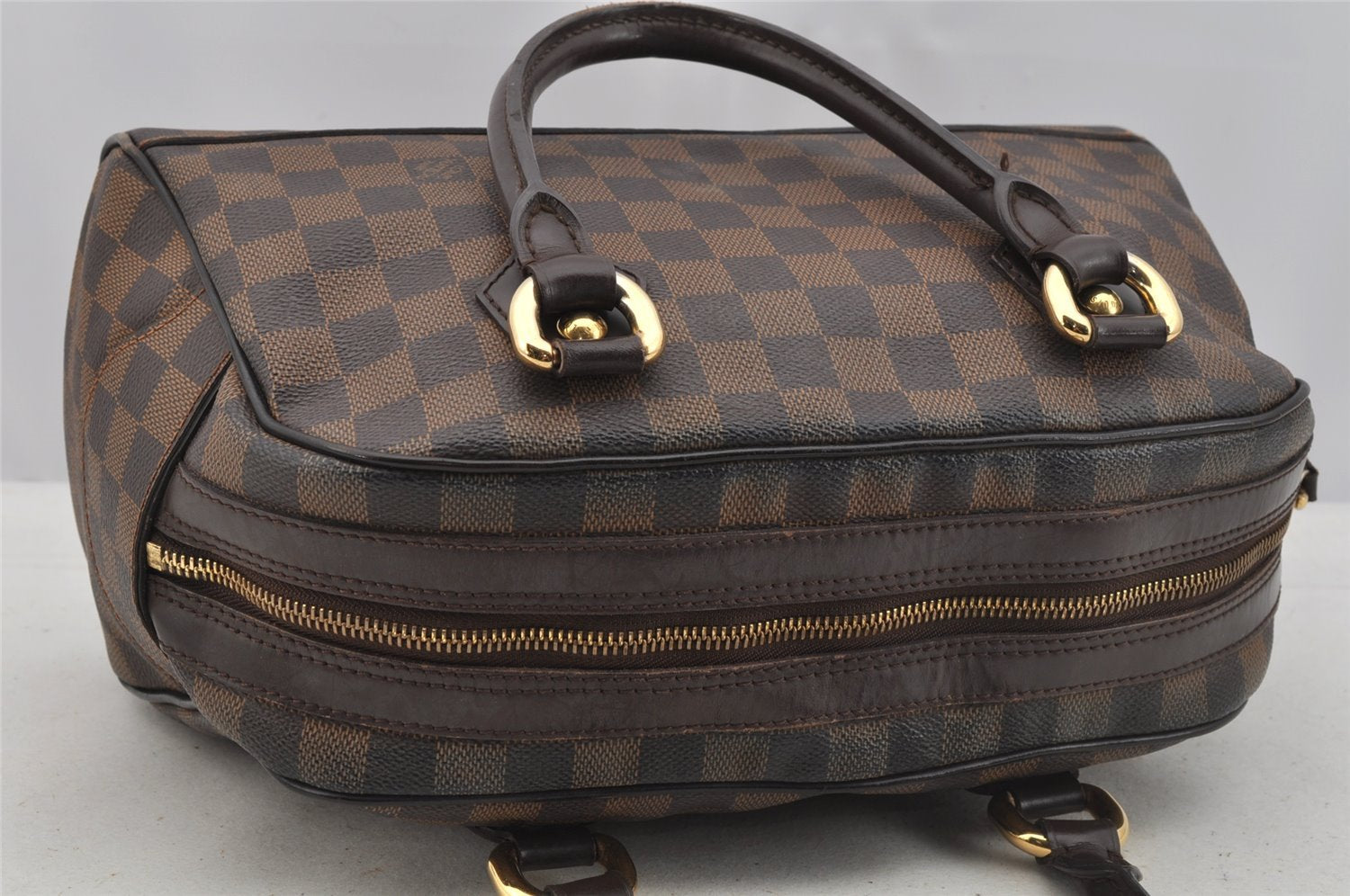 Authentic Louis Vuitton Damier Duomo Hand Boston Bag Purse N60008 LV 9101I