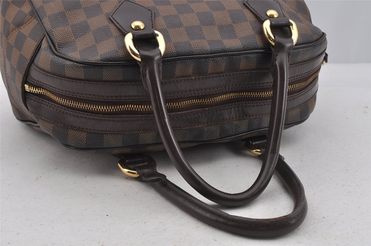 Authentic Louis Vuitton Damier Duomo Hand Boston Bag Purse N60008 LV 9101I
