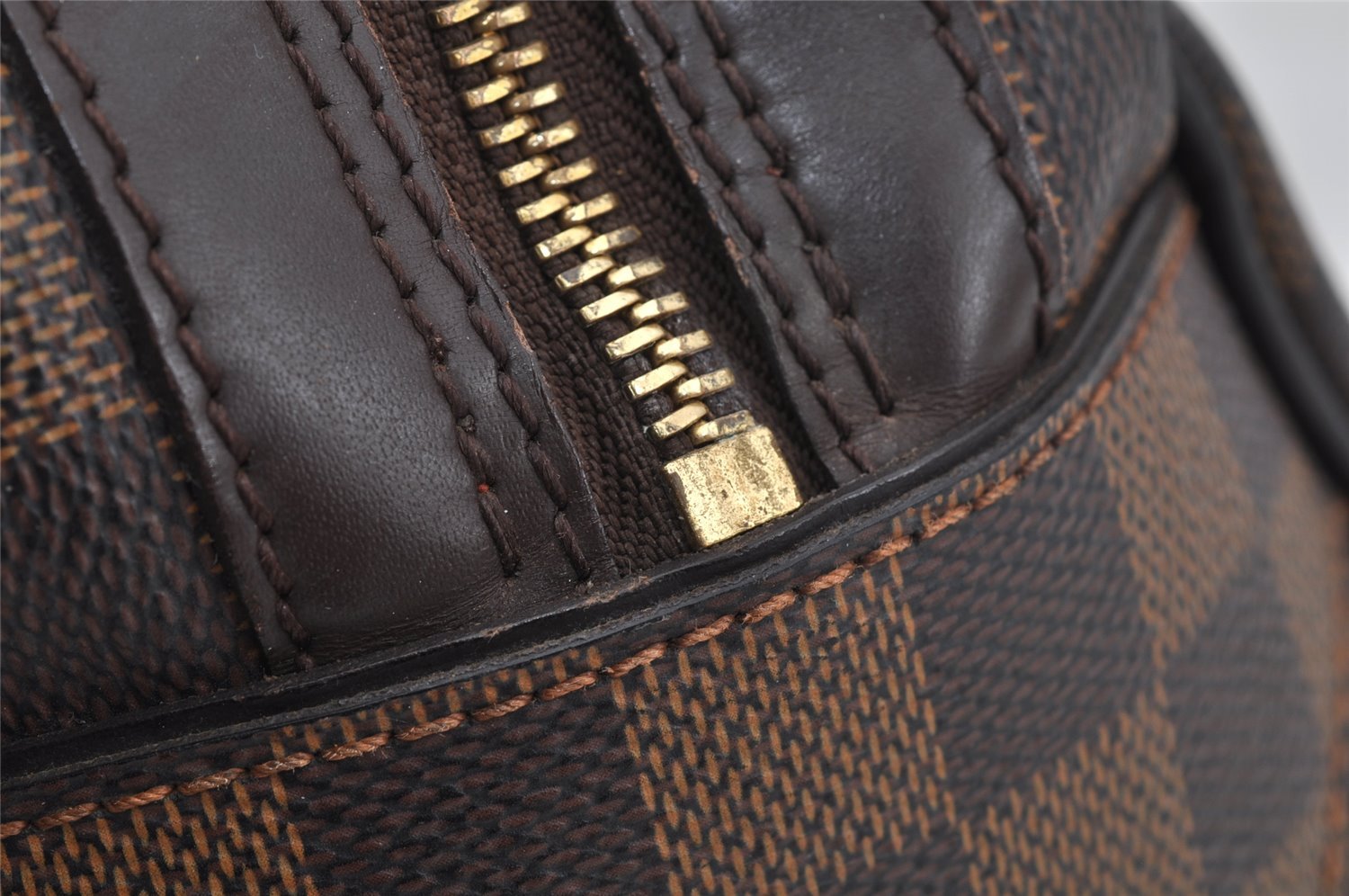 Authentic Louis Vuitton Damier Duomo Hand Boston Bag Purse N60008 LV 9101I