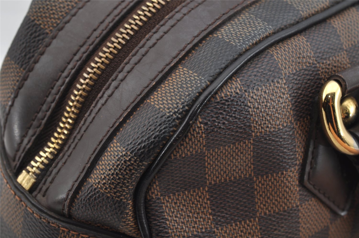 Authentic Louis Vuitton Damier Duomo Hand Boston Bag Purse N60008 LV 9101I