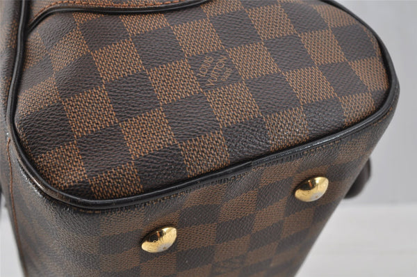 Authentic Louis Vuitton Damier Duomo Hand Boston Bag Purse N60008 LV 9101I