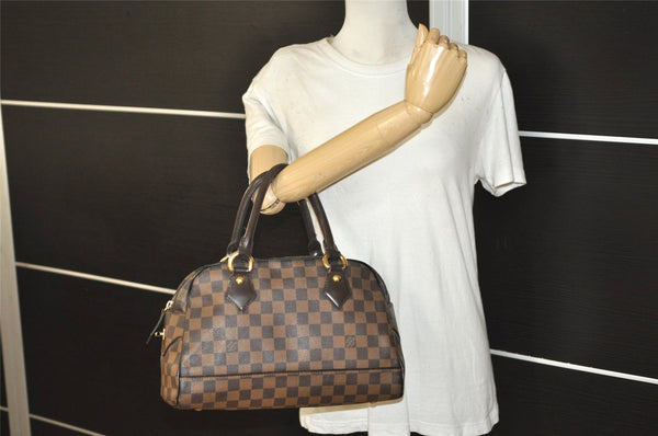 Authentic Louis Vuitton Damier Duomo Hand Boston Bag Purse N60008 LV 9101I