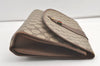 Authentic GUCCI Web Sherry Line Clutch Hand Bag Purse GG PVC Leather Brown 9104J