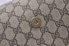 Authentic GUCCI Web Sherry Line Clutch Hand Bag Purse GG PVC Leather Brown 9104J