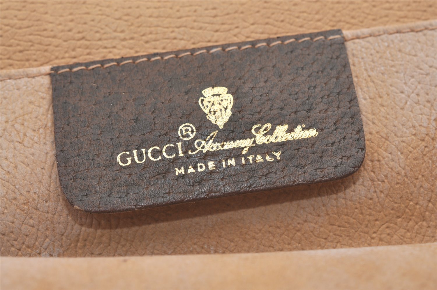 Authentic GUCCI Web Sherry Line Clutch Hand Bag Purse GG PVC Leather Brown 9104J