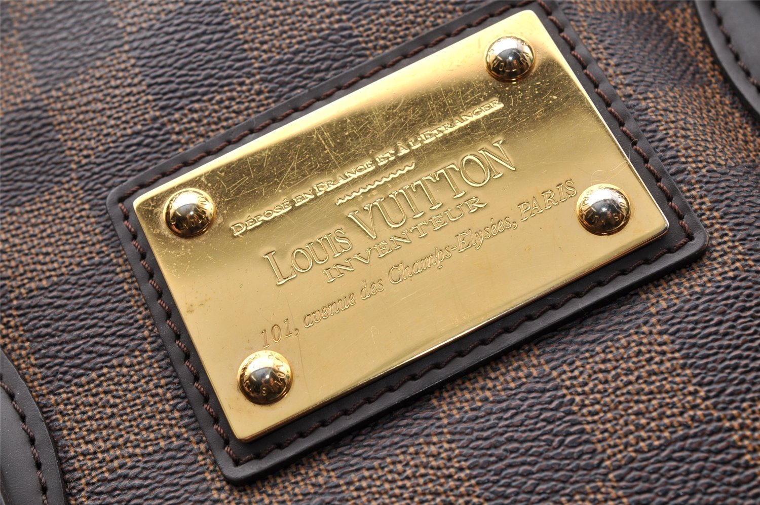 Authentic Louis Vuitton Damier Hampstead MM Shoulder Tote Bag N51204 LV 9106I