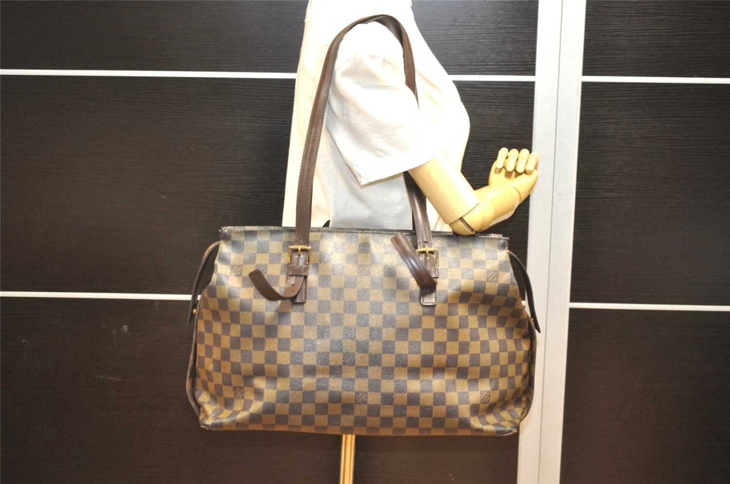 Authentic Louis Vuitton Damier Chelsea Shoulder Tote Bag N51119 LV 9107I