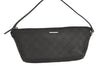 Authentic GUCCI Hand Bag Pouch Purse GG Canvas Leather 07198 Black 9107J