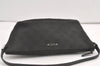 Authentic GUCCI Hand Bag Pouch Purse GG Canvas Leather 07198 Black 9107J