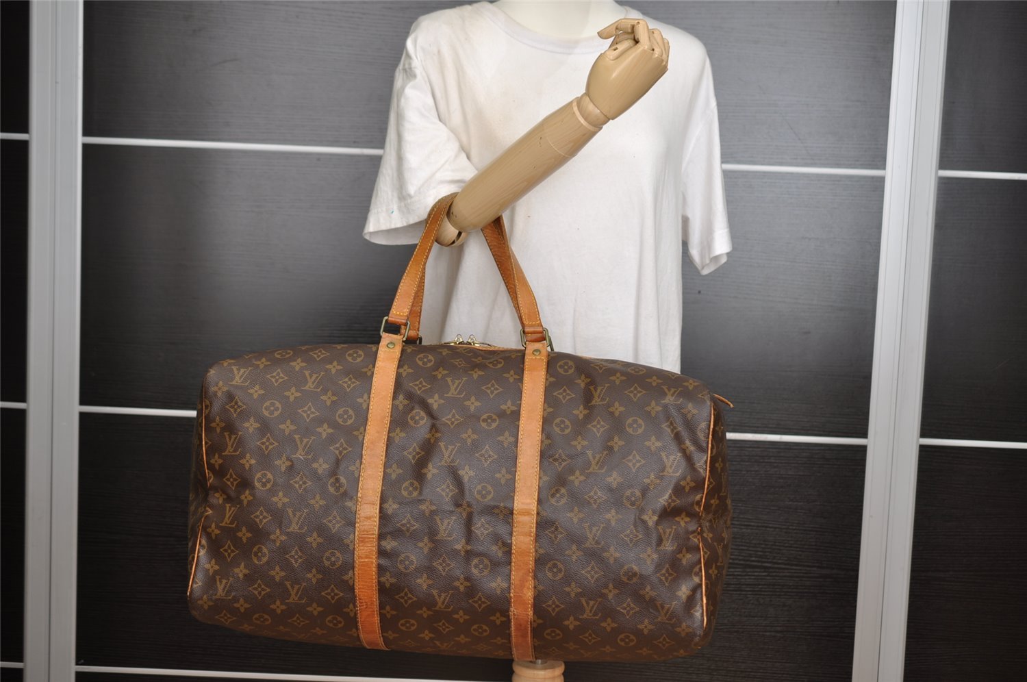 Authentic Louis Vuitton Monogram Sac Souple55 Hand Boston Bag M41622 LV 9108I