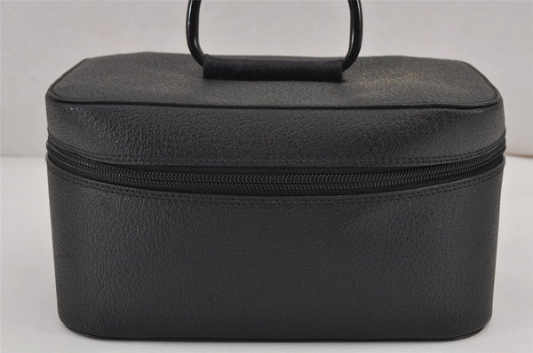 Authentic GUCCI Vintage Vanity Hand Bag Purse Leather Black 9109J