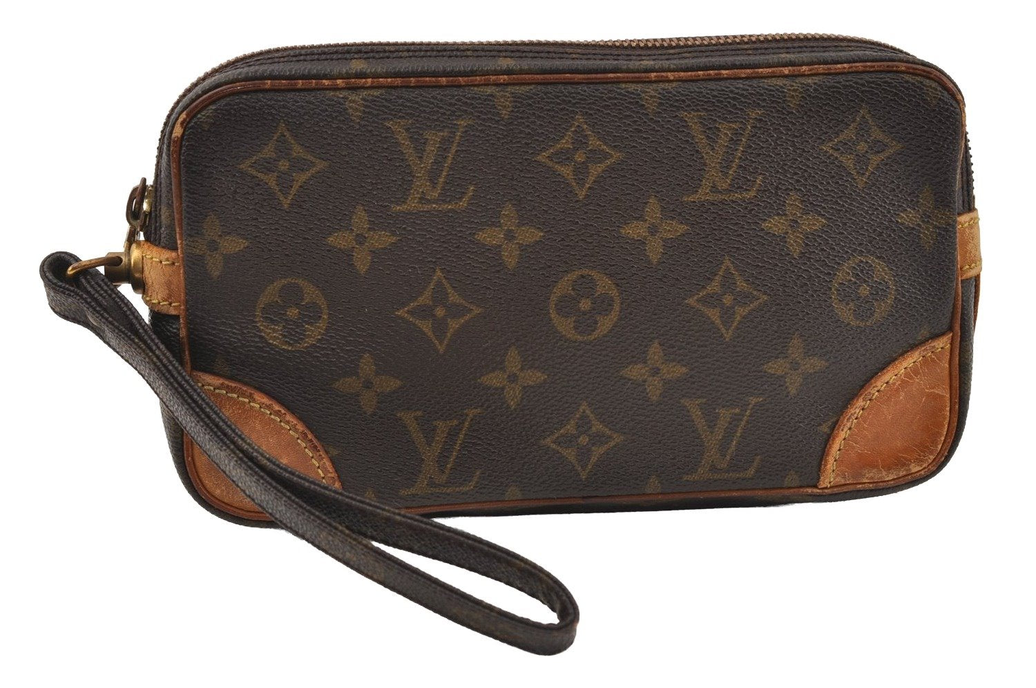 Authentic Louis Vuitton Monogram Marly Dragonne PM M51827 Clutch Hand Bag 9110I