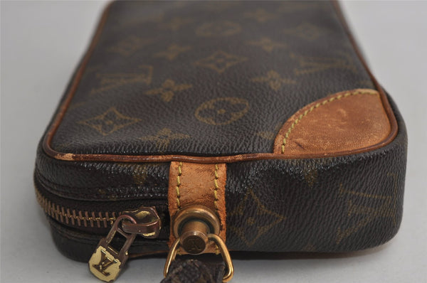 Authentic Louis Vuitton Monogram Marly Dragonne PM M51827 Clutch Hand Bag 9110I