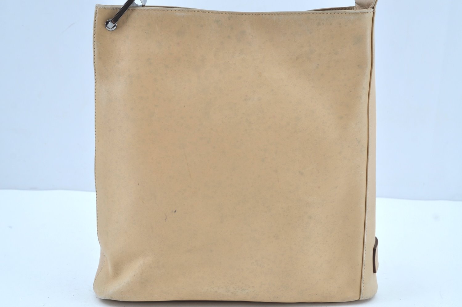 Authentic GUCCI Vintage Shoulder Cross Body Bag Purse Leather 91761 Beige 9112H