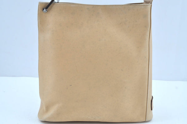 Authentic GUCCI Vintage Shoulder Cross Body Bag Purse Leather 91761 Beige 9112H