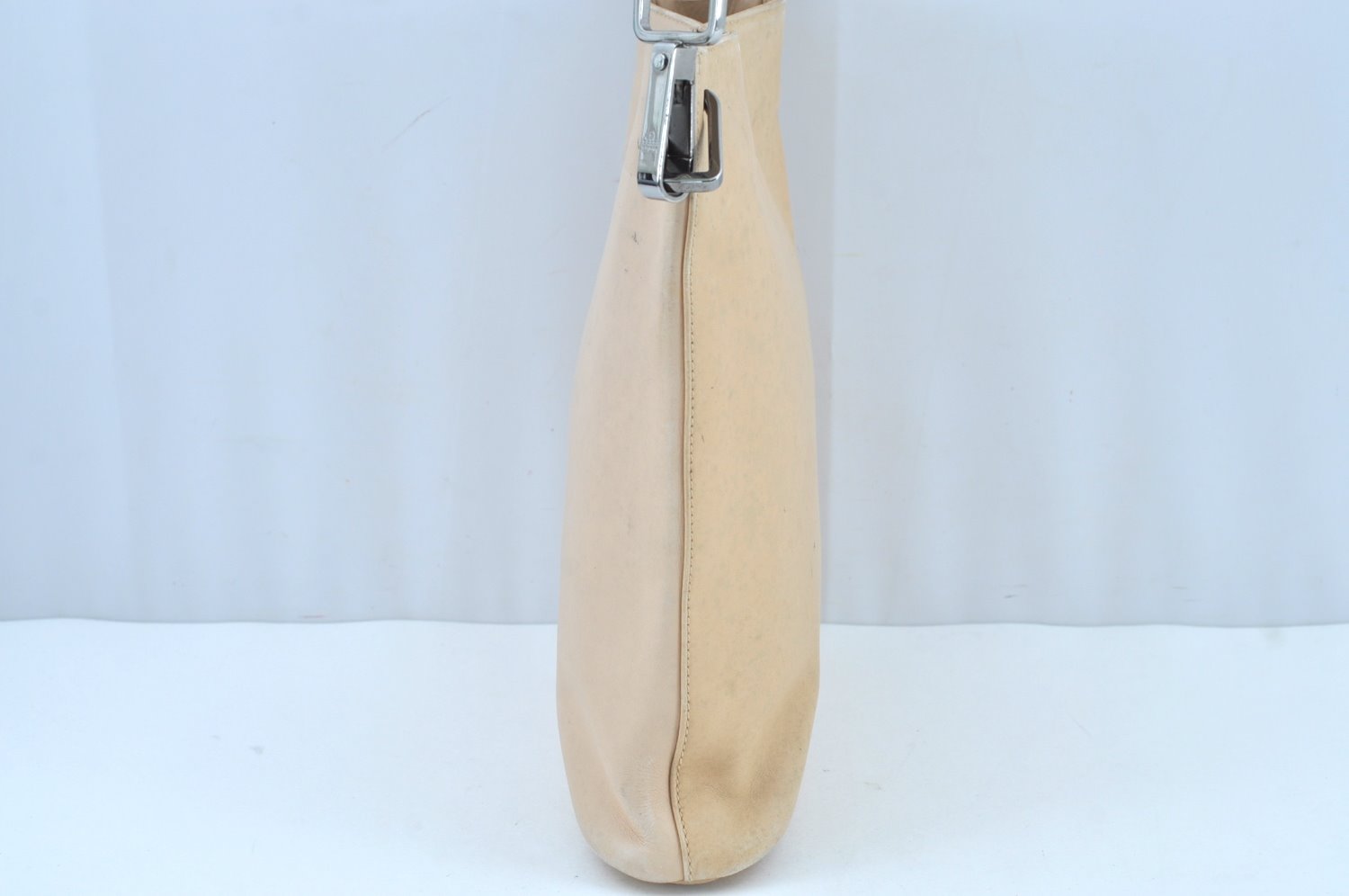 Authentic GUCCI Vintage Shoulder Cross Body Bag Purse Leather 91761 Beige 9112H