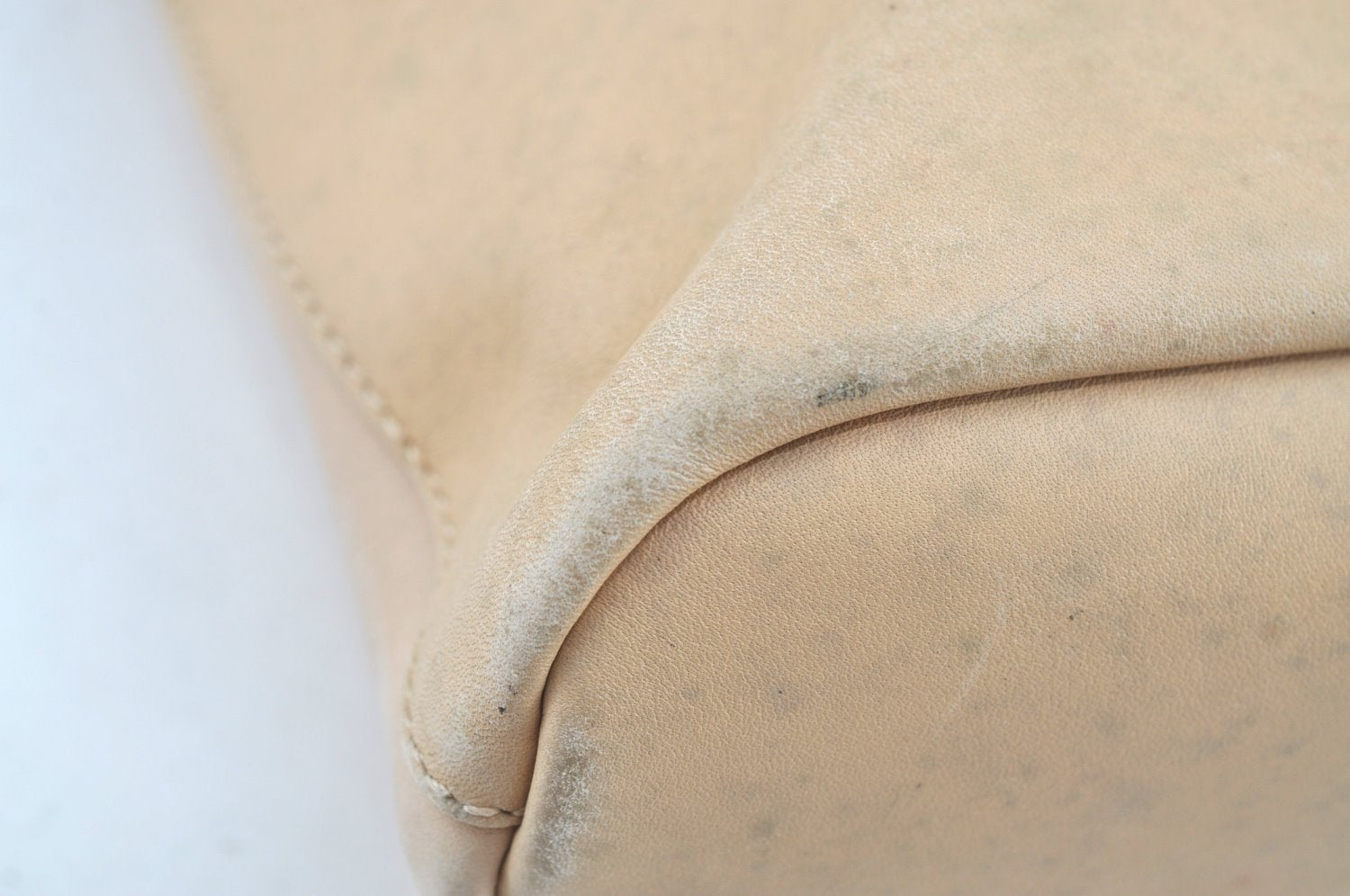 Authentic GUCCI Vintage Shoulder Cross Body Bag Purse Leather 91761 Beige 9112H