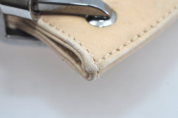 Authentic GUCCI Vintage Shoulder Cross Body Bag Purse Leather 91761 Beige 9112H