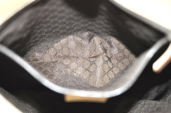 Authentic GUCCI Vintage Shoulder Cross Body Bag Purse Leather 91761 Beige 9112H