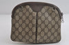 Authentic GUCCI Web Sherry Line Shoulder Bag GG PVC Leather Brown Junk 9112I