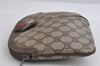 Authentic GUCCI Web Sherry Line Shoulder Bag GG PVC Leather Brown Junk 9112I