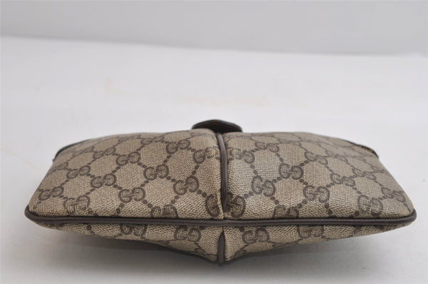 Authentic GUCCI Web Sherry Line Shoulder Bag GG PVC Leather Brown Junk 9112I