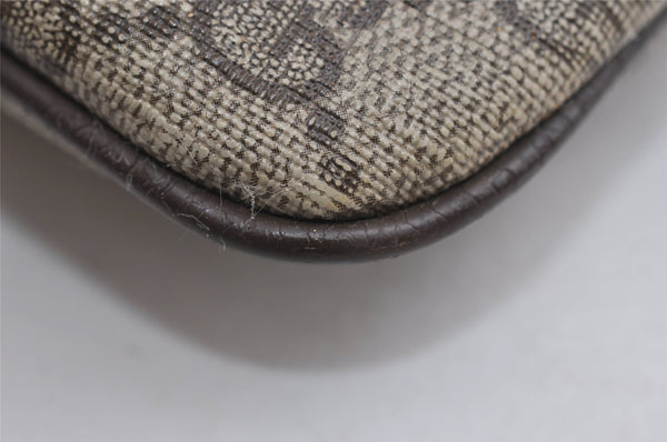 Authentic GUCCI Web Sherry Line Shoulder Bag GG PVC Leather Brown Junk 9112I