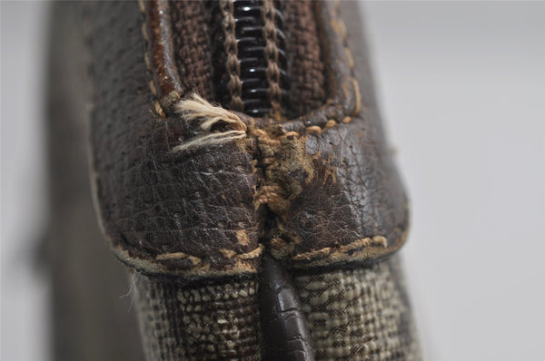 Authentic GUCCI Web Sherry Line Shoulder Bag GG PVC Leather Brown Junk 9112I