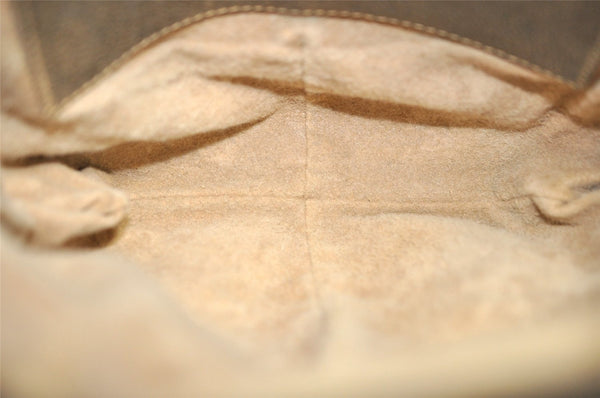 Authentic GUCCI Web Sherry Line Shoulder Bag GG PVC Leather Brown Junk 9112I