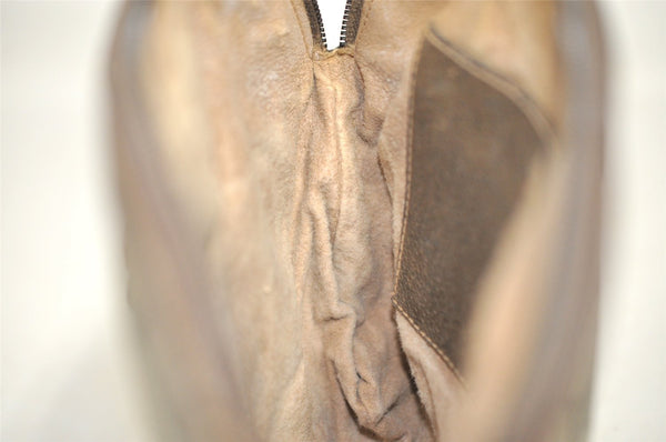 Authentic GUCCI Web Sherry Line Shoulder Bag GG PVC Leather Brown Junk 9112I