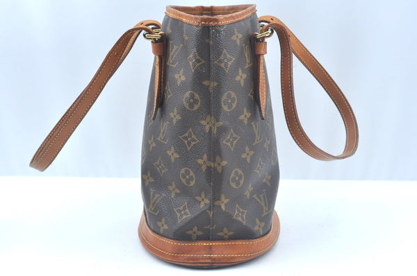 Authentic Louis Vuitton Monogram Bucket PM Shoulder Tote Bag M42238 Junk 9113H
