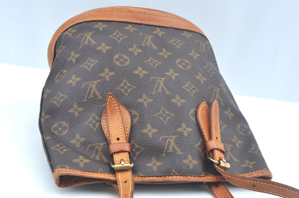 Authentic Louis Vuitton Monogram Bucket PM Shoulder Tote Bag M42238 Junk 9113H